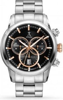 Allurez Mens Swiss Chronograph Luminous Stainless Steel Watch
