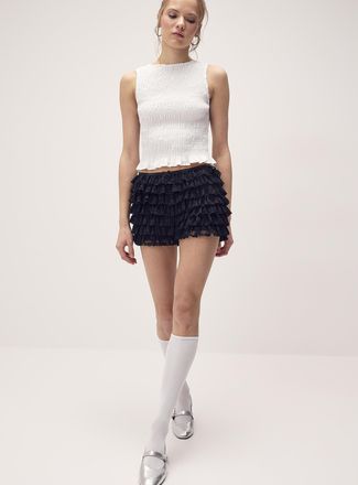 Twik Womens Ruffled lace minishort