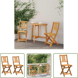 vidaXL Sedia pieghevole - Sedia da Giardino 2 pcs Olio Naturale 40 x 42 x 85 cm