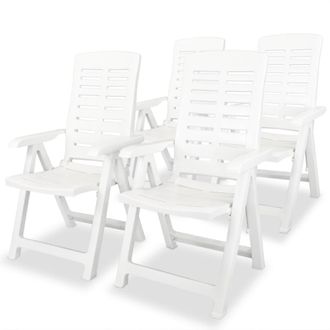 vidaXL Vidaxl - Sillas De Jard&iacute;n Reclinables 4 Unidades Pl&aacute;stico Blanco