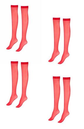 Lechery 6-Pack Glossy Sheer Fashion Socks in Red at Nordstrom