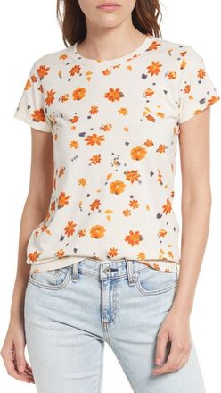 Rag & Bone Organic Cotton Floral Graphic Tee in Ivory at Nordstrom, Size Medium