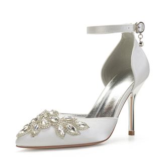 Miyoopark Womens High Heel Wedding Shoes Beaded Elegant Formal Party Pumps M530 Ivory UK 6.5