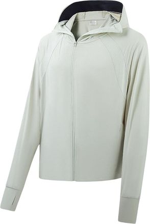 Generic Mens UPF 50+ Sun Protective Hooded Rash Guard Long Sleeve Shirt Lightweight Outdoor Fishing Casual Jacket (Light Green, L)