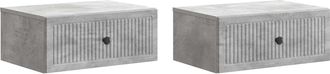 vidaXL Armario De Noche 2 Uds. Gris Hormig&oacute;n 49 X 34,5 X 20 Cm Vidaxl
