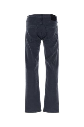 Incotex Mens Navy Blue Stretch Denim Jeans Blueabisso Exterior: Cotton Elastane