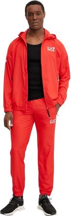 Emporio Armani Trainingspak Set - Heren - Trainingspakken - Rood - 2XL - Polyester - Fitness