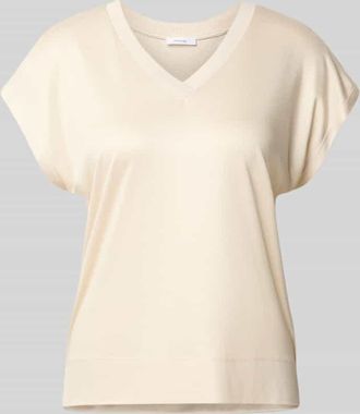 OPUS T-Shirt aus Viskose mit V-Ausschnitt Modell Savilchen in Sand, Größe 40