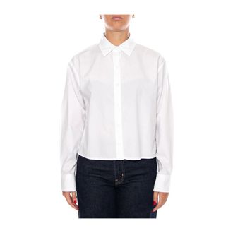 Levi's Overhemden, Dames, Wit, S, Katoen, Harlie Cropped Button Down Shirt