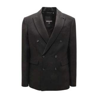 Patrizia Pepe Blazers, male, Black, S, Double-Breasted Regular Jacket