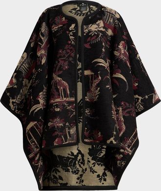 Etro Reversible Jacquard Cape