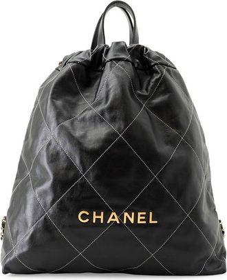 Chanel Black Leather Backpack (Pre-Owned)