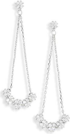 Nordstrom Rack Cubic Zirconia Triangle Chain Drop Earrings in Clear- Silver at Nordstrom Rack