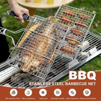 OEM Cesta Para Pescado A La Parrilla, Cesta Para Barbacoa De Acero Inoxidable, Plegable, Port&aacute;til, Accesorios Para Barbacoa De Acero Inoxidable, Viene Con