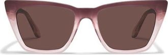 Quay Call The Shots 54mm Gradient Cat Eye Sunglasses in Plum Peony/Brown at Nordstrom