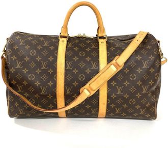 Louis Vuitton Brown Monogram Canvas Leather Boston Bag (Pre-Owned)