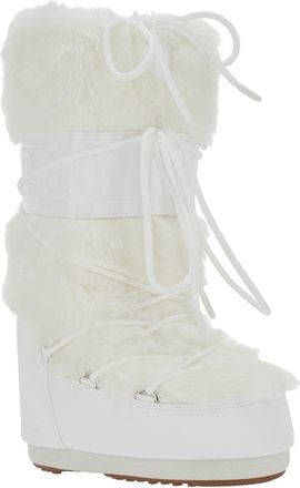 Moon Boot Womens Boots Icon Faux Fur White