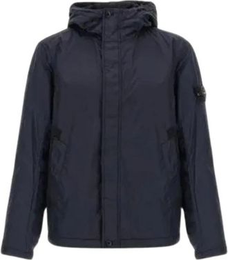 Stone Island Short Parka - Heren - Zomerjassen - Blauw - L - Nylon - Jassen