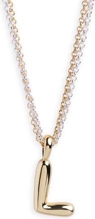 Argento Vivo Puffy A Initial Pendant Necklace in Two Tone at Nordstrom