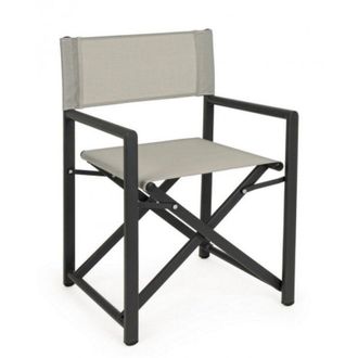 BIZZOTTO Bizzotto - Taylor Silla De Jard&iacute;n Plegable Bone Gris Oscuro 48x5 H86 Cm