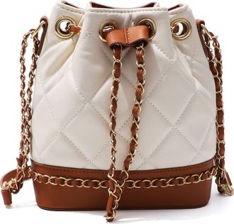 Adornia Two Tone Faux Leather Bucket Bag in Brown at Nordstrom Rack