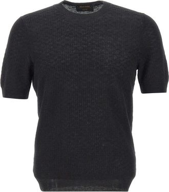 Gran Sasso Truien Zwart - Heren - Ronde hals truien - Zwart - 4XL - Katoen - Truien & Vesten