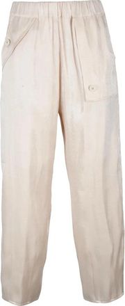 Virginia Bizzi Satin Cargo Pants - Cream