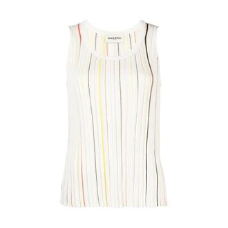 Sonia Rykiel Tops, Dames, Veelkleurig, M, Gestreept Wit Tanktop