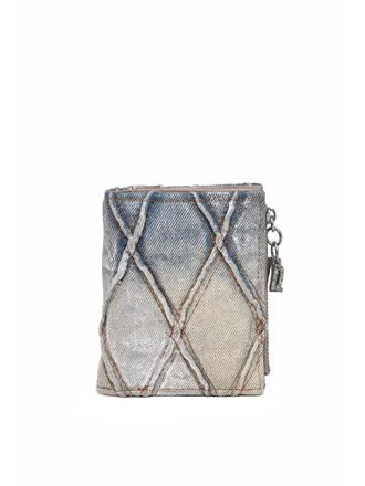 Diesel Textured Denim Wallet With Quilted Design
