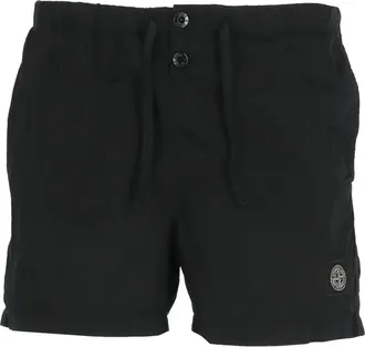 Stone Island SLogo Patch Drawstring Swim Shorts Black 1015B0643-A0020