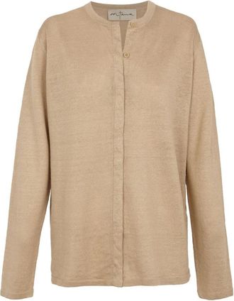 Cortana Linnen Beige Gebreid Vest - Heren - Vesten - Beige - XS - Linnen - Truien & Vesten