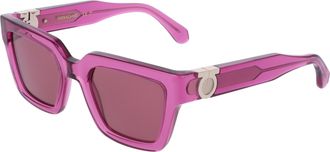 Ferragamo Pink Square Ladies Sunglasses SF2066S 665 52