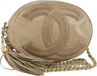 Chanel Pre-owned Cross Body Bags, female, Beige, Size: ONE SIZE Pre-owned Leather Cross Body Bag