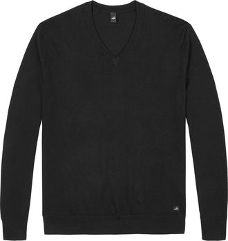 Wahts Mens Knitwear, V-Neck Pullover Pure Black / XXL