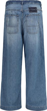 Maison Margiela Womens Jeans Wide Leg Patchwork Medium Blue Vintage Cotton Trousers