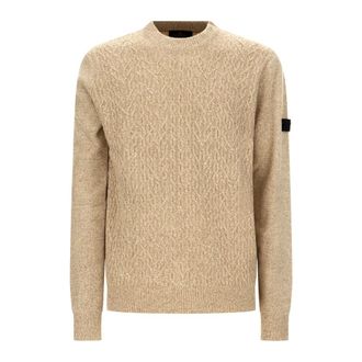 Peuterey Su&eacute;ter de punto trenzado en lana Moulin&egrave; - Knitwear - Hombre - Beige - XL