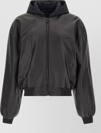 Balenciaga salon de couture hooded graphic bomber jacket