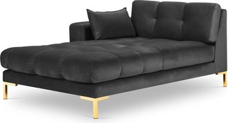 BLOOMINGLOFT Chaiselongue Mamaia Samt mit Armlehne links