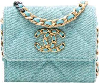 Chanel Pre-owned Quilted Denim Mini Flap - Dames - Vintage Mini Tas - Blauw - ONE Size - Denim - Vintage