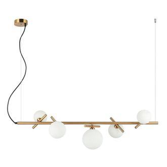 Netlighting Reverso Modern 5 Light Bar Pendant Ceiling Light G9 in Gold