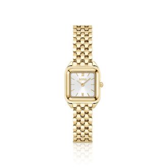 BOSS Mae Petite gold-tone watch with square case