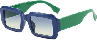 Generic Square Frame Mens Vacation Sunglasses Outdoor Womens Sports Sun Glasses(Blue)