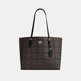 Coach Womens Mollie Tote in Signature Canvas - Brown material_Plastic - One Size