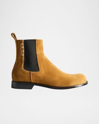 J.W.Anderson Men & apos;s Suede Loafer-Stitched Chelsea Boots