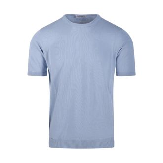 Roberto Collina Mya Short Sleeve Jumper - male - Roberto Collina - Round-neck Knitwear - Blue - XL - Knitwear