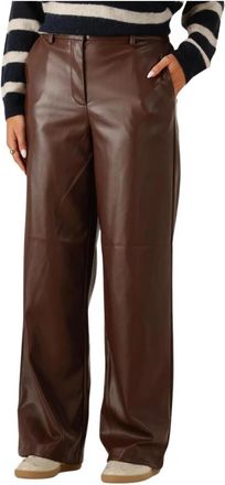 Modstr&ouml;m Bruine Wijde Broek voor Vrouwen - Dames - Wijde Broeken - Bruin - M - Polyester - Broeken