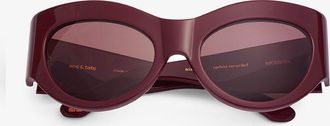 Ganni x Ace & Tate Trixie Sunglasses Size One - Burgundy Red