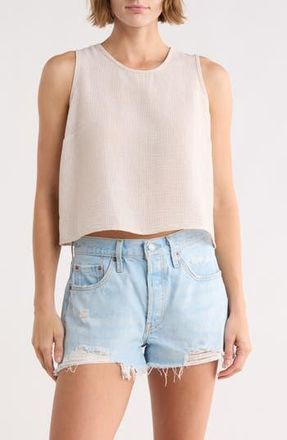 Renee C Stripe Sleeveless Cotton Top in Taupe at Nordstrom Rack, Size X-Large