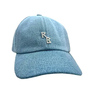 Ruslan Baginskiy Caps, female, Blue, Size: ONE SIZE Crystal-embroidered Denim Baseball Cap