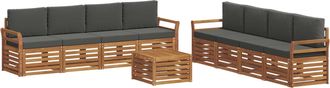 vidaXL Conjunto De Sof&aacute;s De Exterior 9 Uds. Natural Y Antracita Vidaxl